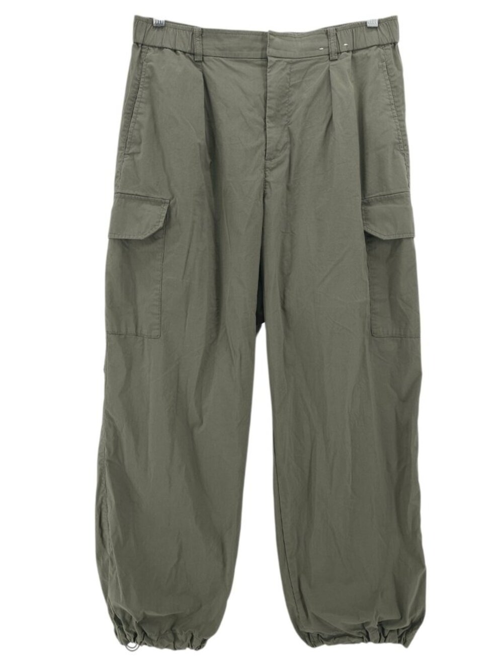 UNIQLO Women's Easy Cargo Pants Olive Green Relaxed Fit Pleated Size LARGE